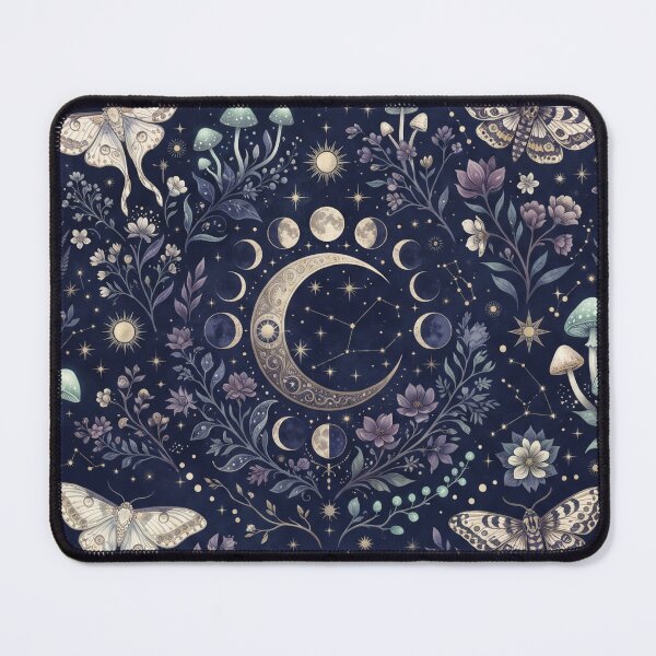 Item preview, Midnight Moon Garden | Mystical Celestial Botanical Seamless Pattern designed and sold by AP Digi Store.