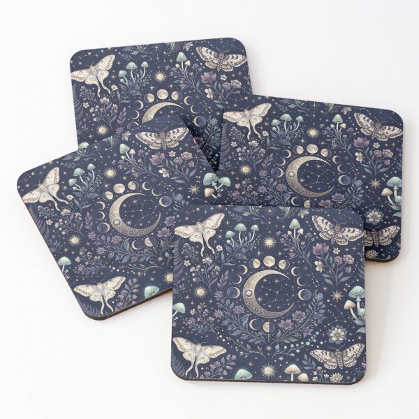 Item preview, Midnight Moon Garden | Mystical Celestial Botanical Seamless Pattern designed and sold by AP Digi Store.