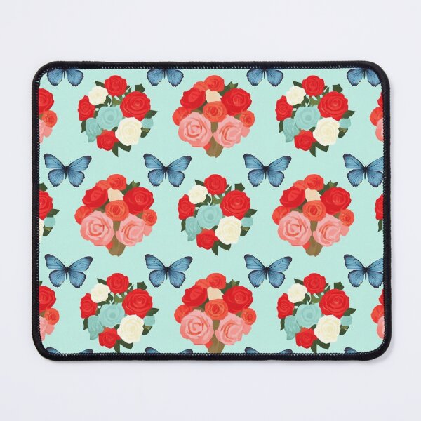 Item preview, Beautiful Roses and Blue Butterflies Seamless Pattern designed and sold by Wawa5656.