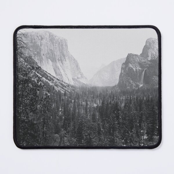 Item preview, The Yosemite Valley from the Mariposa Trail 1865 vintage fine art nature landscape black and white photograph by Carleton E. Watkins designed and sold by Astrid Arkhangelsky.