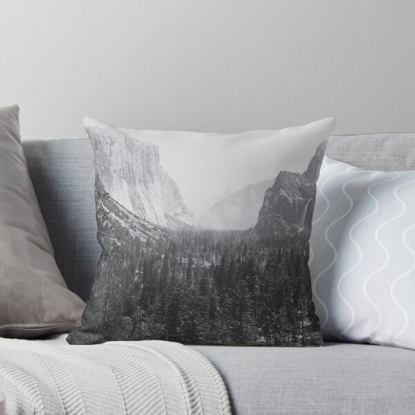 Item preview, The Yosemite Valley from the Mariposa Trail 1865 vintage fine art nature landscape black and white photograph by Carleton E. Watkins designed and sold by Astrid Arkhangelsky.