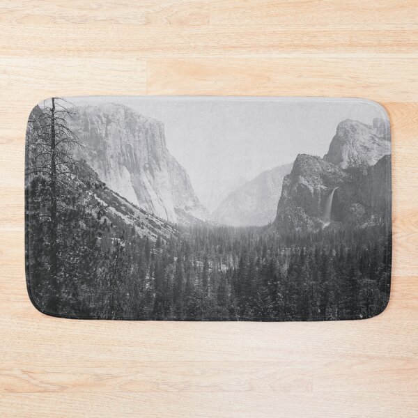 Item preview, The Yosemite Valley from the Mariposa Trail 1865 vintage fine art nature landscape black and white photograph by Carleton E. Watkins designed and sold by Astrid Arkhangelsky.