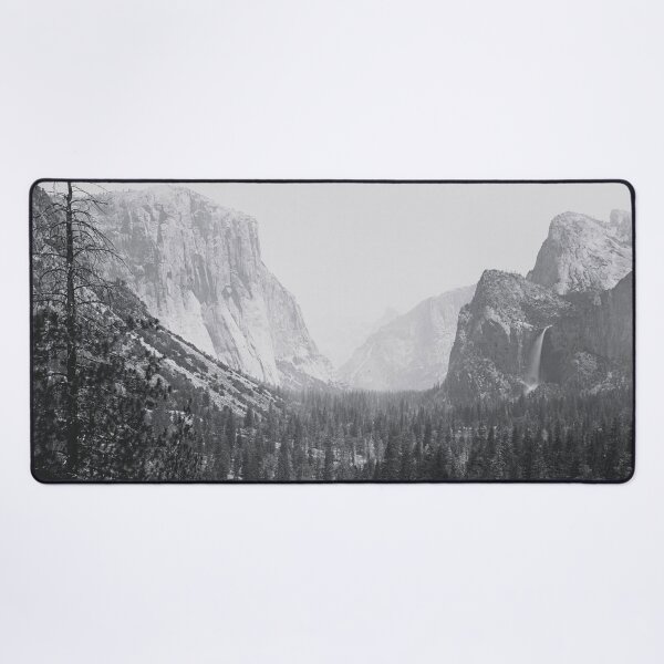 Item preview, The Yosemite Valley from the Mariposa Trail 1865 vintage fine art nature landscape black and white photograph by Carleton E. Watkins designed and sold by Astrid Arkhangelsky.