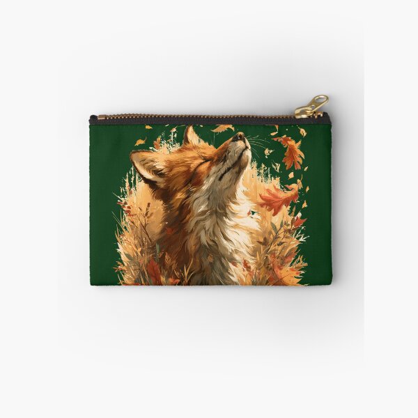 Item preview, Autumn Fox in Falling Leaves | Peaceful Woodland Wildlife Nature Art designed and sold by KAM-KAM-STORE.