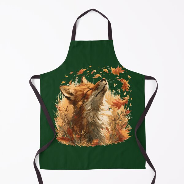 Item preview, Autumn Fox in Falling Leaves | Peaceful Woodland Wildlife Nature Art designed and sold by KAM-KAM-STORE.