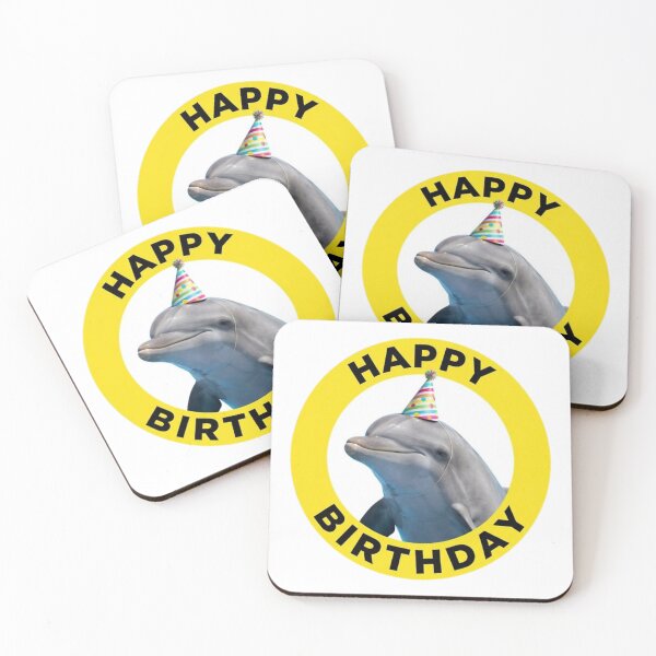 Item preview, Happy Birthday Dolphin Party Hat Badge designed and sold by fensevenfall.