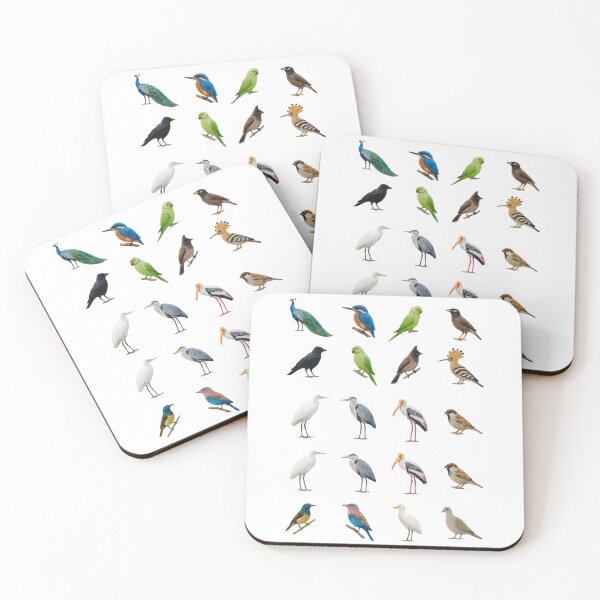 Item preview, Indian Birds Collection Peacock Kingfisher Hoopoe Sparrow Aesthetic designed and sold by Rehnair.