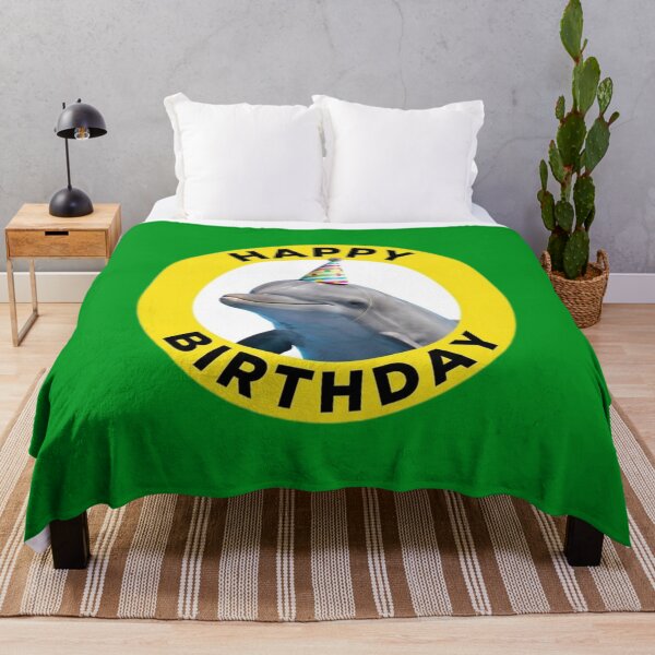 Item preview, Happy Birthday Dolphin Party Hat Badge designed and sold by fensevenfall.