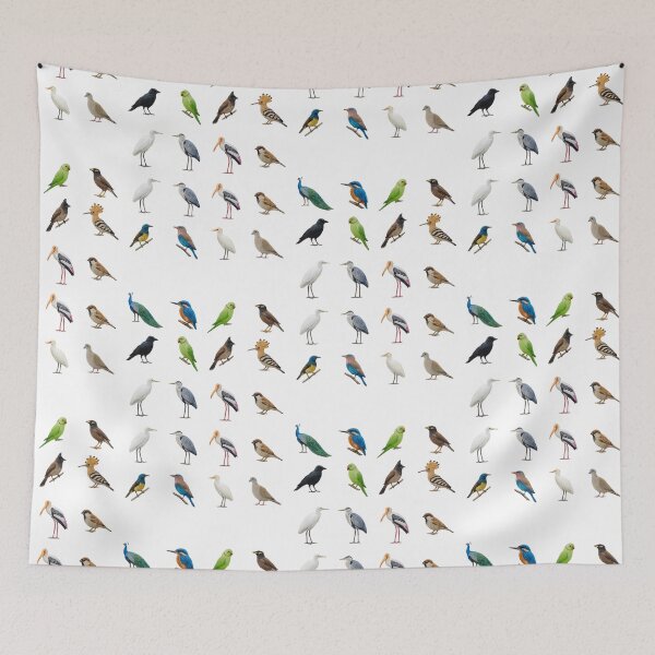 Item preview, Indian Birds Collection Peacock Kingfisher Hoopoe Sparrow Aesthetic designed and sold by Rehnair.