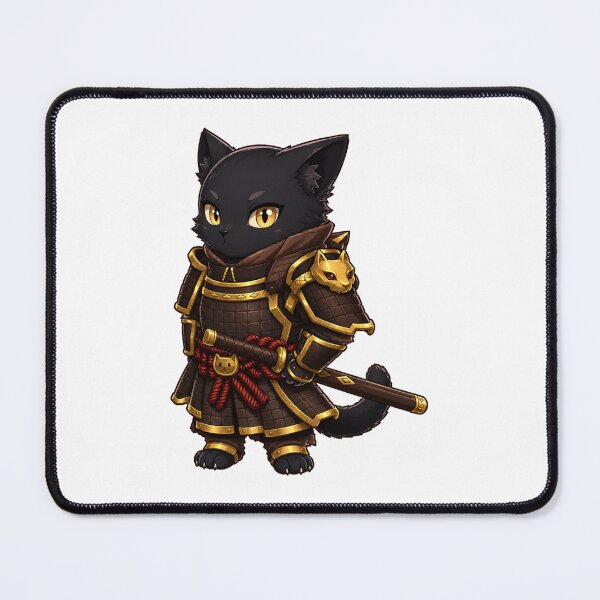 Item preview, hunter black cat samurai with katana sword anime dnd art original art character design designed and sold by sabartgunpla.