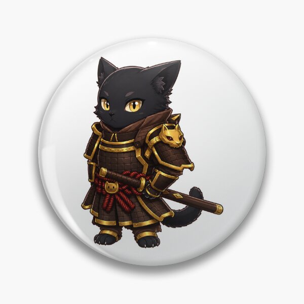 Item preview, hunter black cat samurai with katana sword anime dnd art original art character design  designed and sold by sabartgunpla.