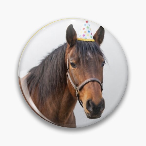 Item preview, Happy Birthday Horse Party Hat Badge designed and sold by fensevenfall.
