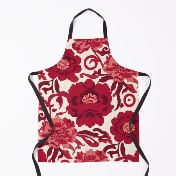 Item preview, Elegant Red Peony Flowers and Swirls Seamless Pattern designed and sold by Wawa5656.