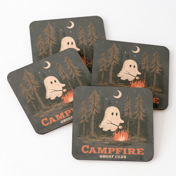 Item preview, Campfire Ghost Club | Cute Spooky Camping Halloween Ghost Illustration designed and sold by KAM-KAM-STORE.