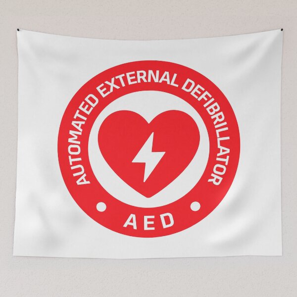 Item preview, Automated External Defibrillator AED Sign Sticker designed and sold by VectorForge Studio.