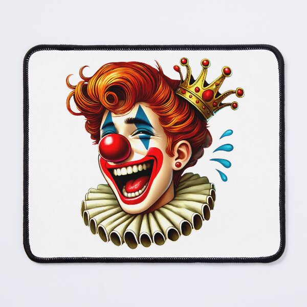 Item preview, A clown with a crown and ruff laughs from the heart. designed and sold by Segasprojects.