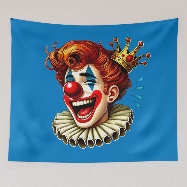 Item preview, A clown with a crown and ruff laughs from the heart. designed and sold by Segasprojects.