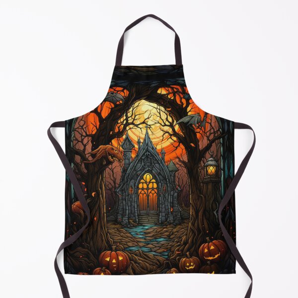 Item preview, Haunted House Stained Glass Halloween Gothic Art designed and sold by pinkal.