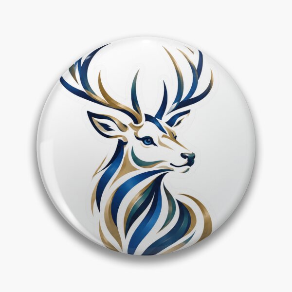 Item preview, Majestic Blue and Gold Fluid Line Stag Art designed and sold by Arts Design 15.