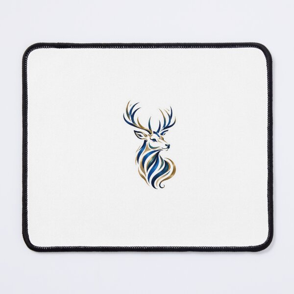 Item preview, Majestic Blue and Gold Fluid Line Stag Art designed and sold by Arts Design 15.