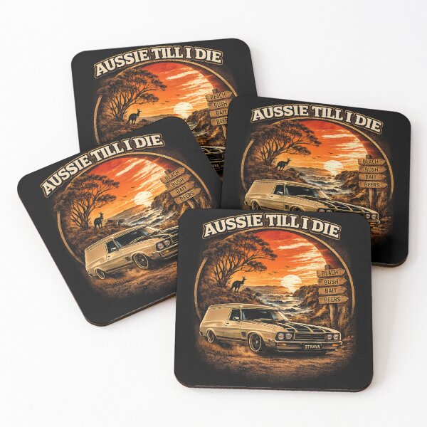 Item preview, Classic Aussie Muscle Car | Coastal Sunset Adventure designed and sold by EverclearDesign.