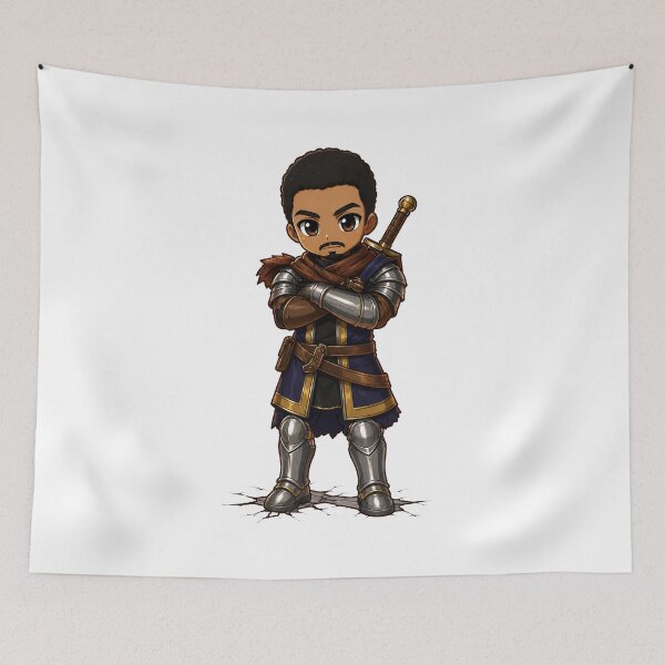 Item preview, afro guard warrior sword anime dnd art original art character design  designed and sold by sabartgunpla.