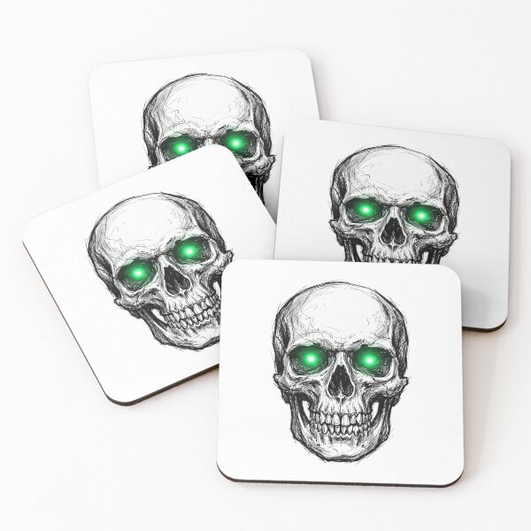 Item preview, Glowing Green Eyes Skull designed and sold by Bad-Decisions-Designs.
