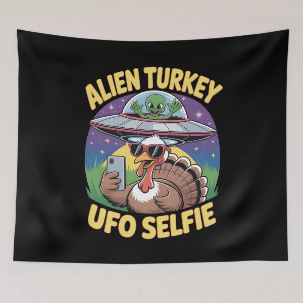 Item preview, Alien Turkey UFO Selfie Funny Christmas Gift Idea designed and sold by SkymarArt.