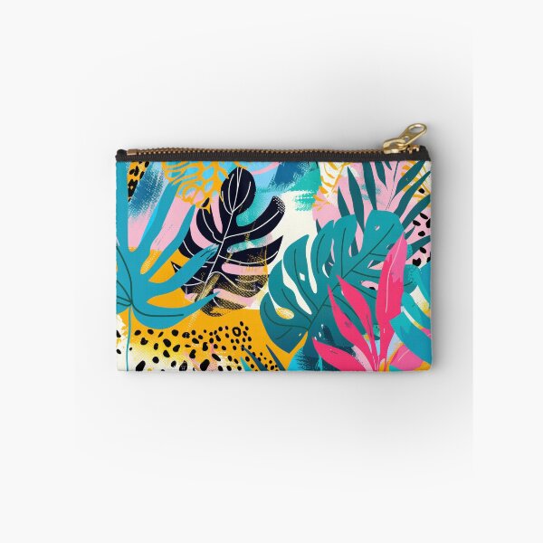 Item preview, Monstera Leaves and Tropical Motifs with Leopard Print designed and sold by Soft Oddity.