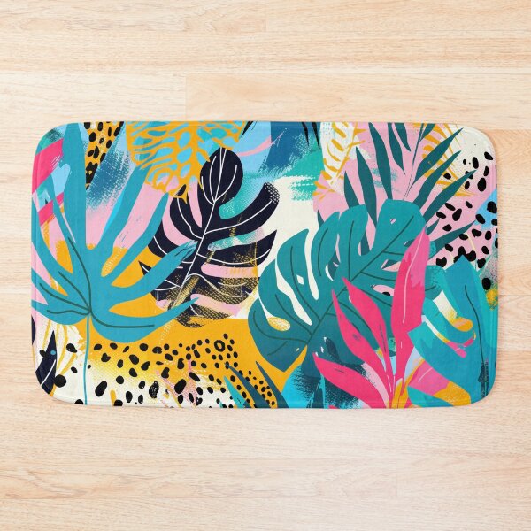 Item preview, Monstera Leaves and Tropical Motifs with Leopard Print designed and sold by Soft Oddity.