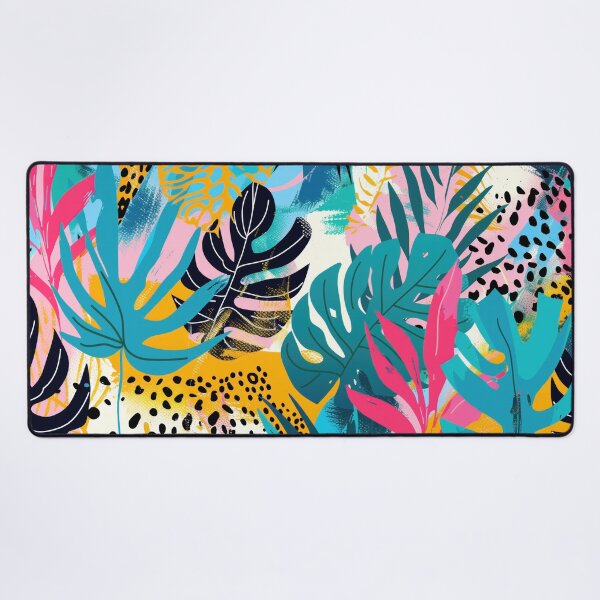 Item preview, Monstera Leaves and Tropical Motifs with Leopard Print designed and sold by Soft Oddity.