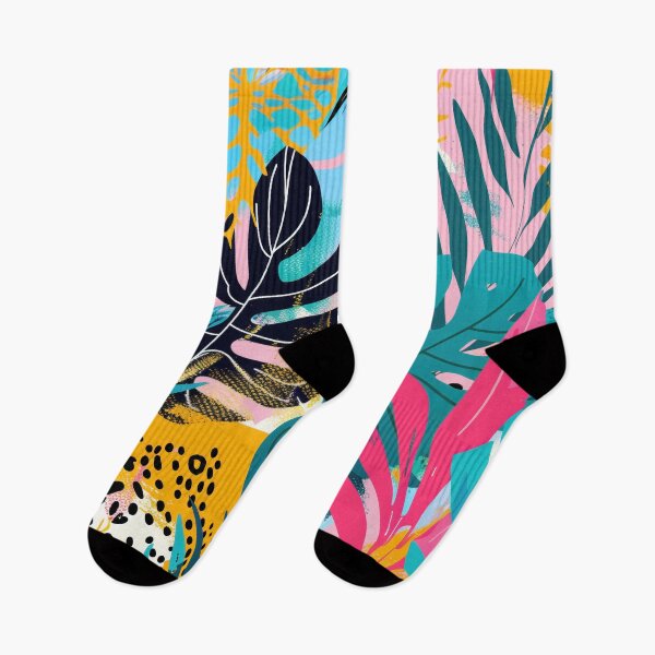 Item preview, Monstera Leaves and Tropical Motifs with Leopard Print designed and sold by Soft Oddity.