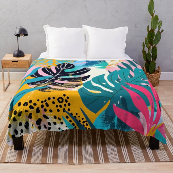 Item preview, Monstera Leaves and Tropical Motifs with Leopard Print designed and sold by Soft Oddity.