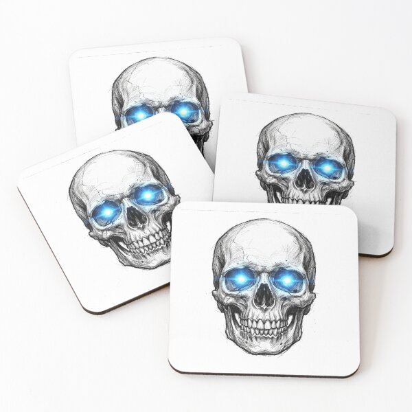 Artikelvorschau, Glowing Blue Eyes Skull entworfen und verkauft von Bad-Decisions-Designs.