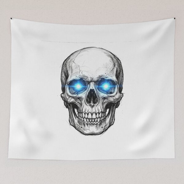 Item preview, Glowing Blue Eyes Skull designed and sold by Bad-Decisions-Designs.