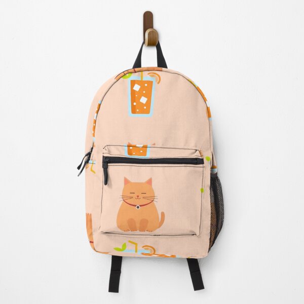 Item preview, Cute Chubby Orange Cat and Orange Juice Seamless Pattern designed and sold by Wawa5656.