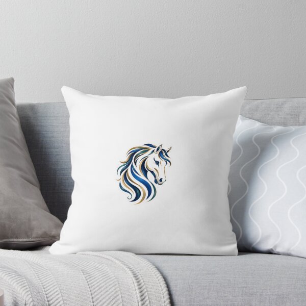 Item preview, Majestic Blue and Gold Fluid Line Horse Art designed and sold by Arts Design 15.
