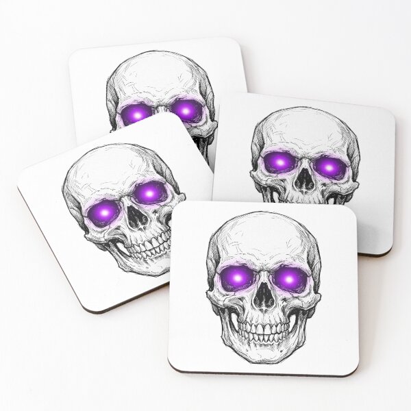 Artikelvorschau, Glowing Purple Eyes Skull entworfen und verkauft von Bad-Decisions-Designs.