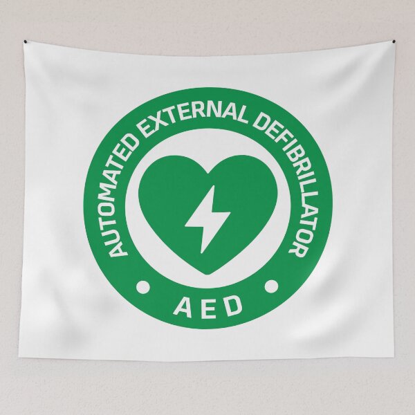 Item preview, Automated External Defibrillator AED Sign Sticker designed and sold by VectorForge Studio.