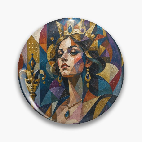 Item preview, Queen of Carnival cubist painting. designed and sold by GalleryKauffeld.