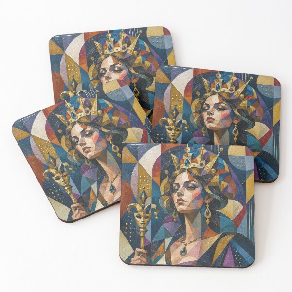 Item preview, Queen of Carnival cubist painting. designed and sold by GalleryKauffeld.