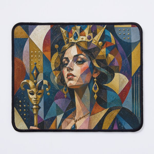 Item preview, Queen of Carnival cubist painting. designed and sold by GalleryKauffeld.