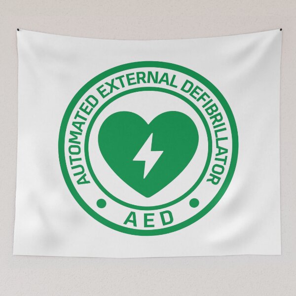Item preview, Automated External Defibrillator AED Sign Sticker designed and sold by VectorForge Studio.