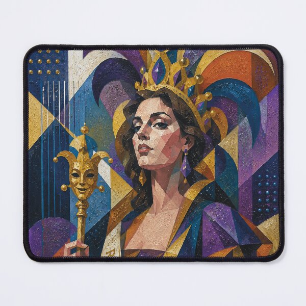 Item preview, Queen of Carnival cubist painting. designed and sold by GalleryKauffeld.