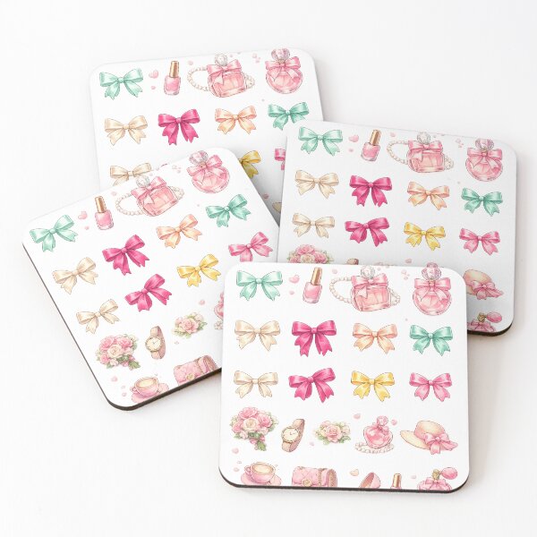 Item preview, Coquette Aesthetic Bows Beauty Accessories Pastel Watercolor designed and sold by Rehnair.