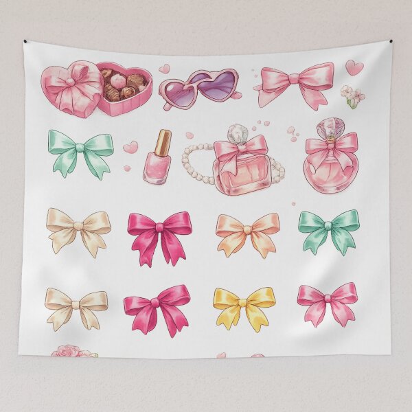 Item preview, Coquette Aesthetic Bows Beauty Accessories Pastel Watercolor designed and sold by Rehnair.