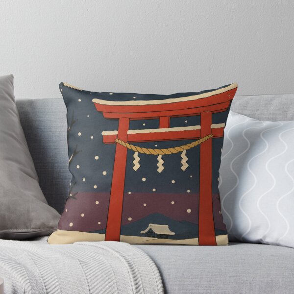 Item preview, Snow Torii Gate at Dusk — Nengajo No. 6 | Ukiyo-e Woodblock designed and sold by Planthem.