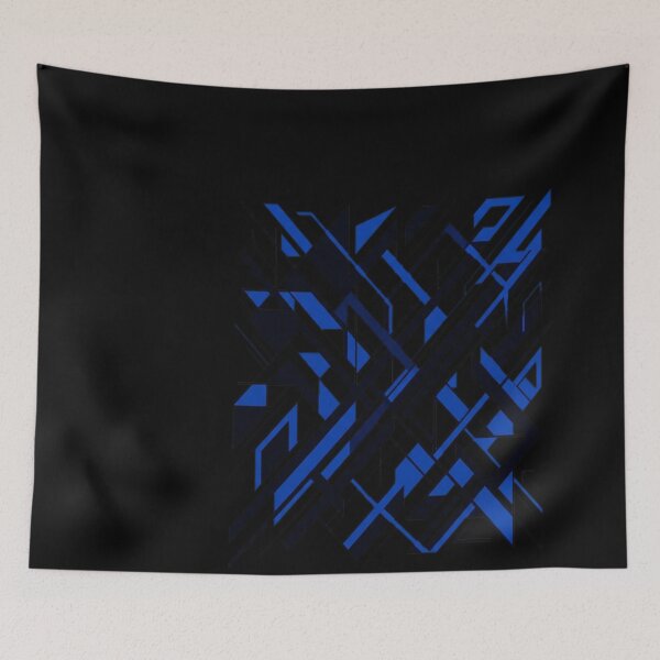 Item preview, Modern Line Cool Geometry White Black Mid-Blue designed and sold by emmanuelsilve.