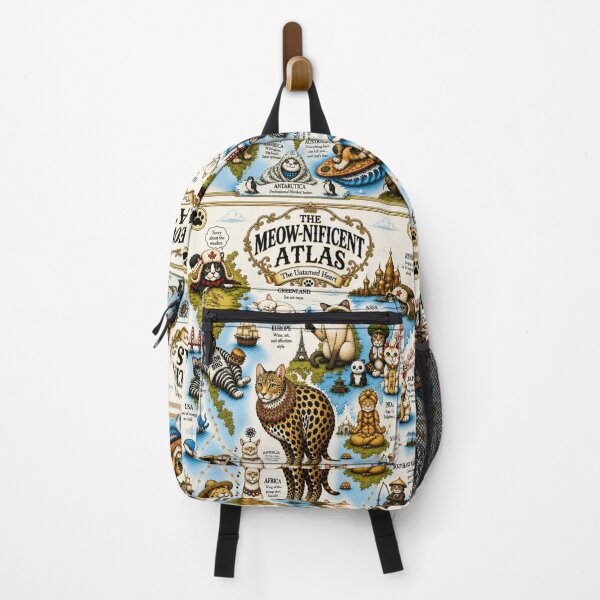 Item preview, The Meow-nificent Atlas Funny World Map Cats Poster designed and sold by SammyMorry.