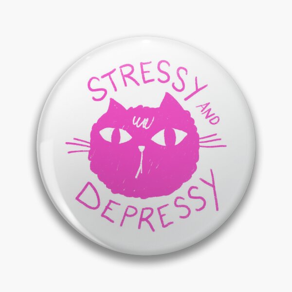 Item preview, Stressy and Depressy Cat designed and sold by Stephanie McRae.